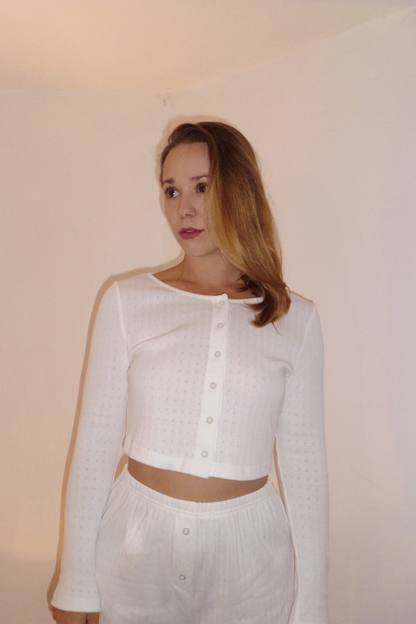 AJA - Ribbed Cotton Pointelle Long Sleeve