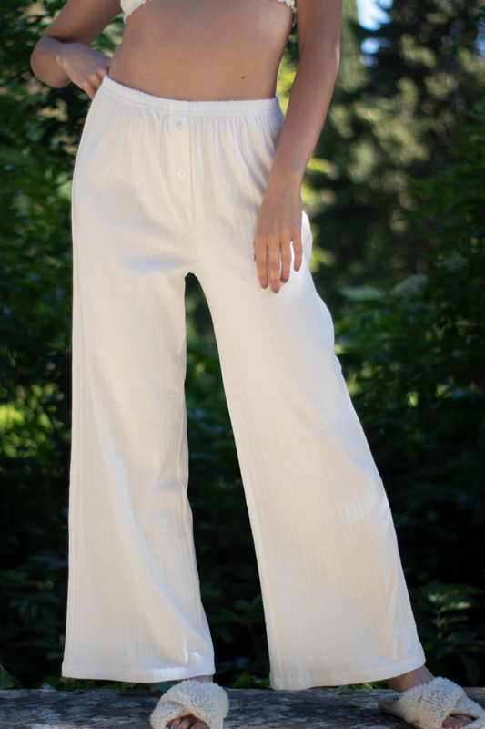 AJA - Ribbed Cotton Pointelle Pant