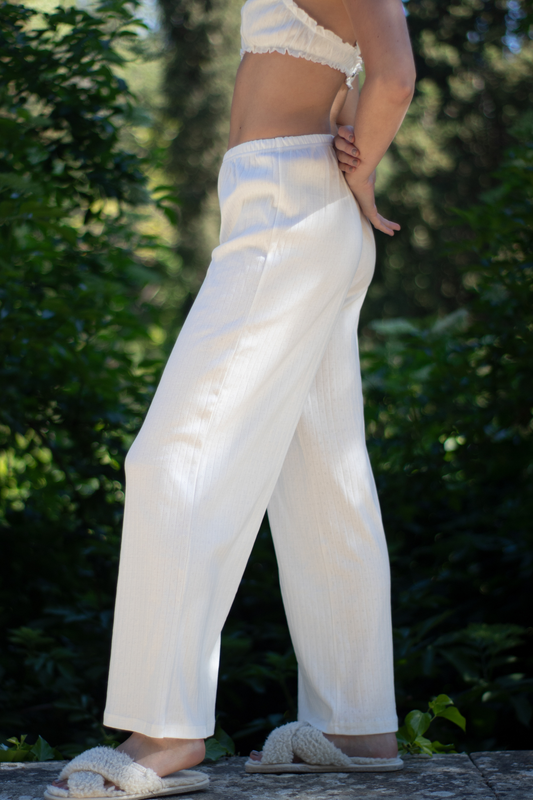 AJA - Ribbed Cotton Pointelle Pant