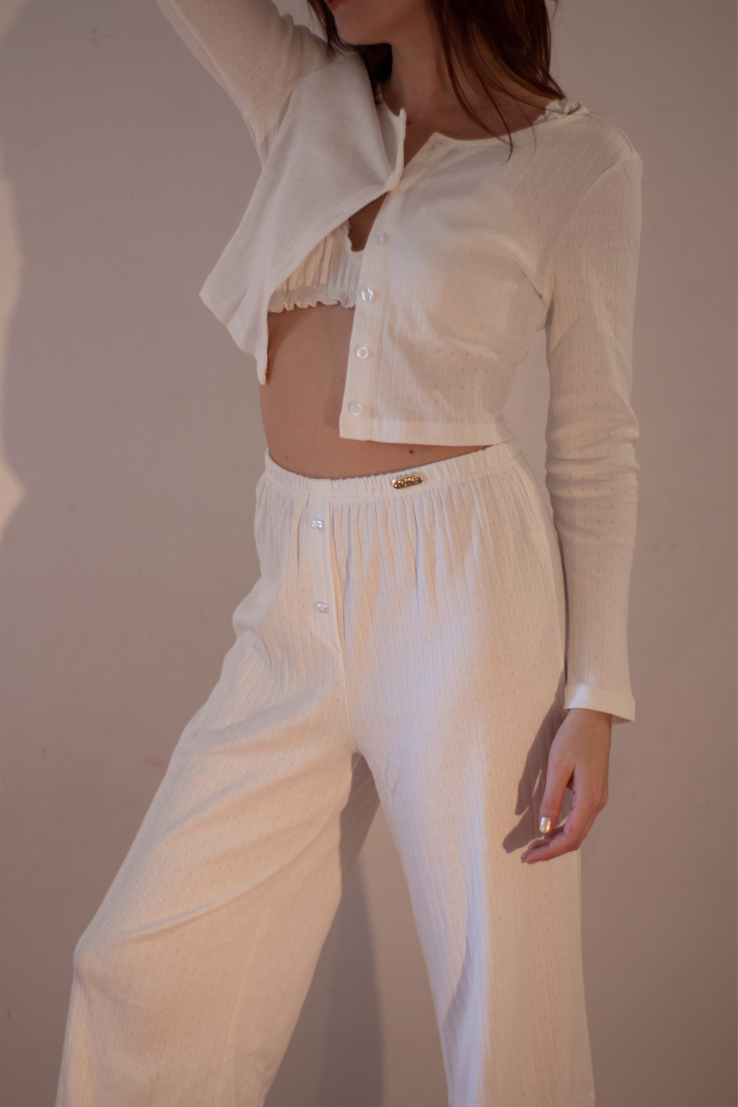 AJA - Ribbed Cotton Pointelle Long Sleeve