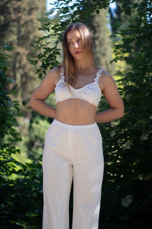 AJA - Ribbed Cotton Pointelle Bralette
