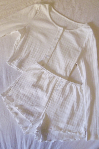 AJA - Ribbed Cotton Pointelle Long Sleeve