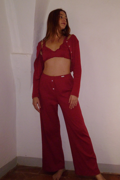 AJA - Ribbed Cotton Pointelle Pant