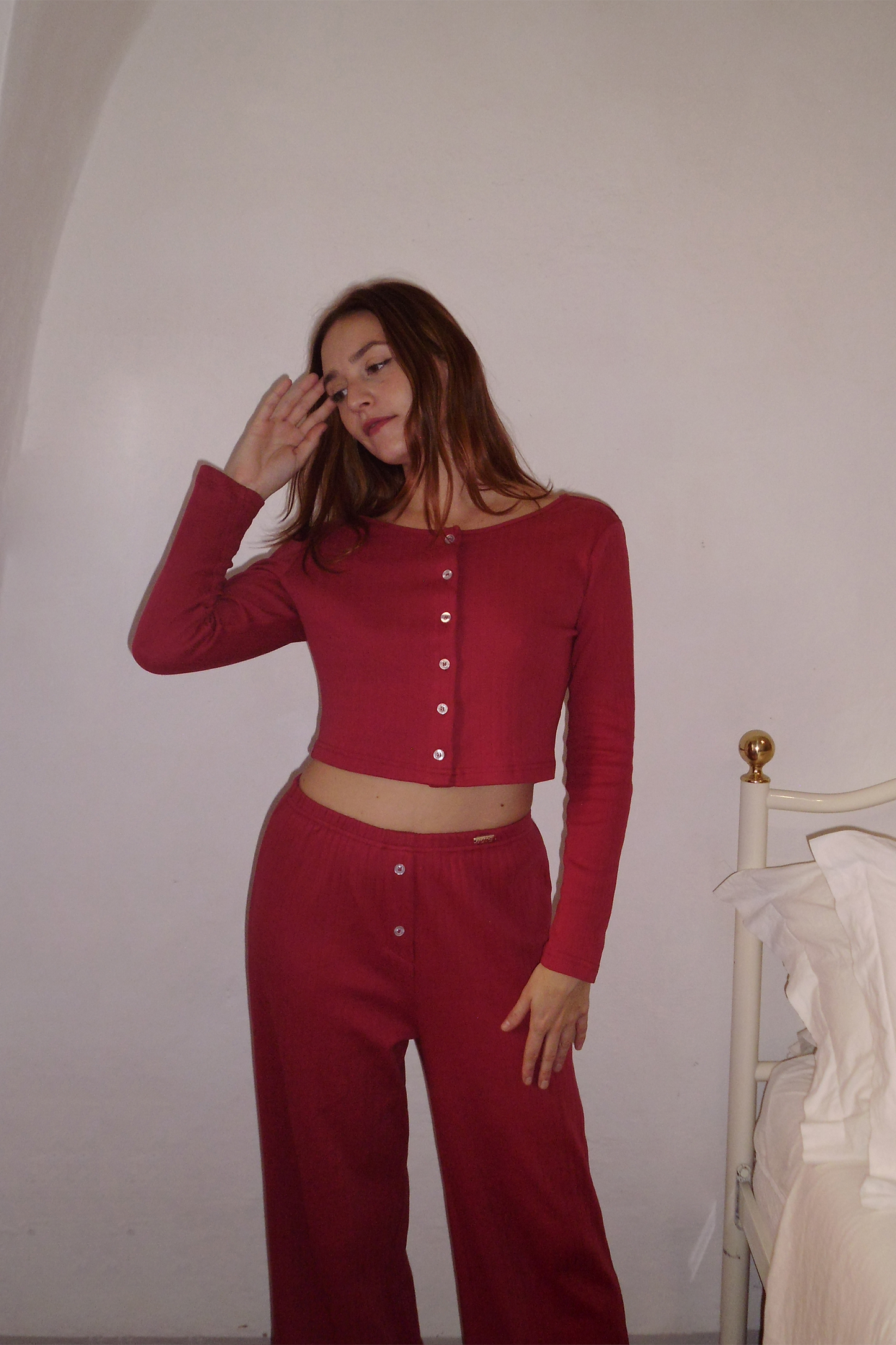 AJA - Ribbed Cotton Pointelle Pant